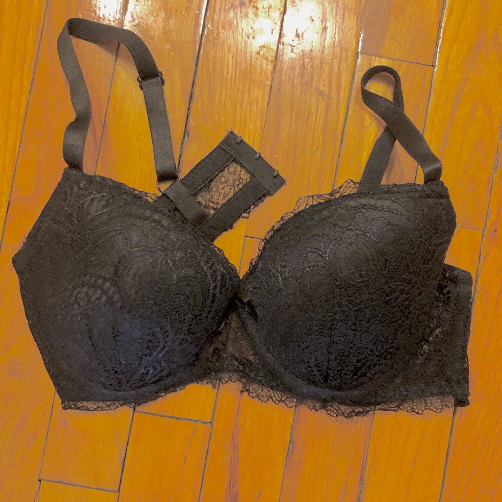 Black Lightly Padded Lace Bra
